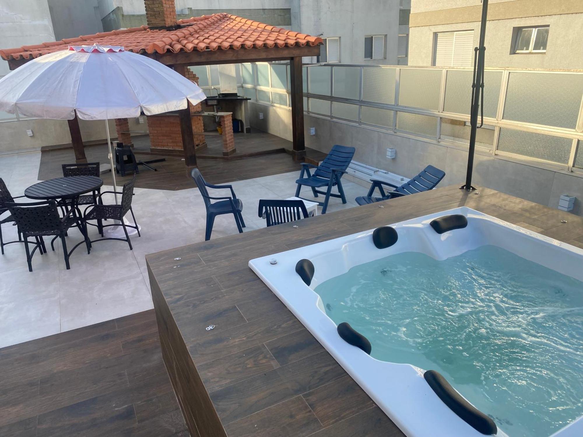 Cobertura Guaruja Apto Com Jacuzzi E Churrasqueira Exterior foto
